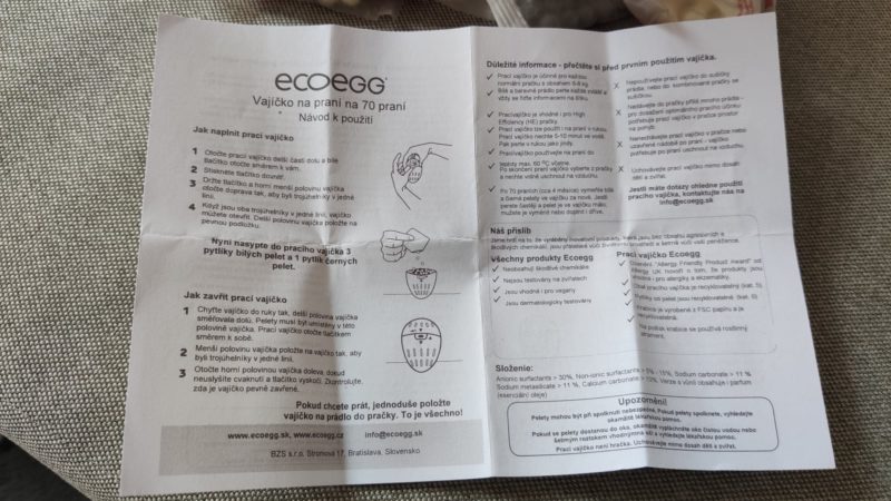 návod na použití Ecoegg