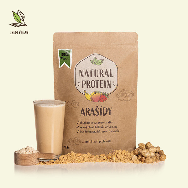 veganský Natural protein arašídy, 350 g